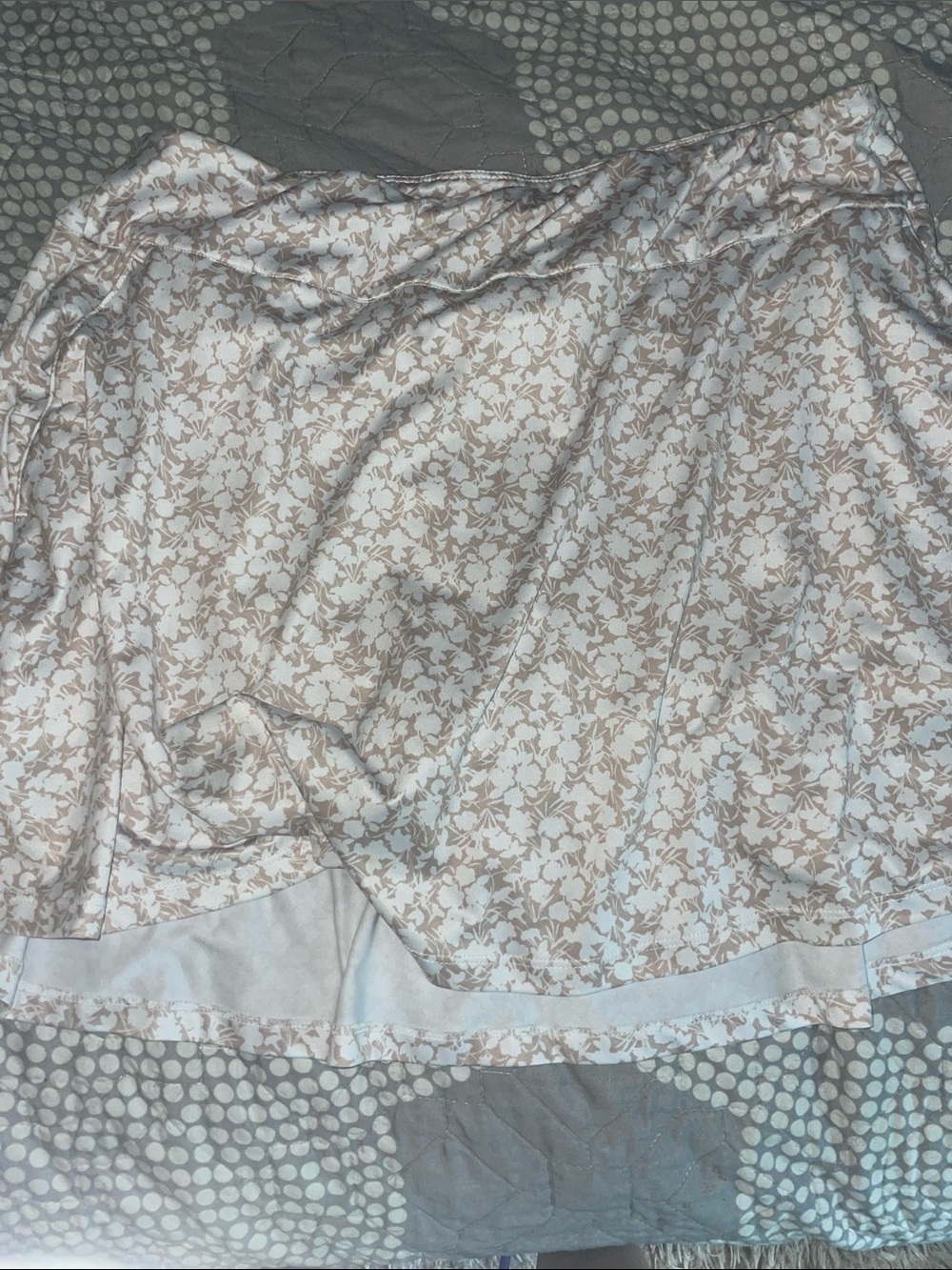 adidas White and Tan Floral Golf Skort
